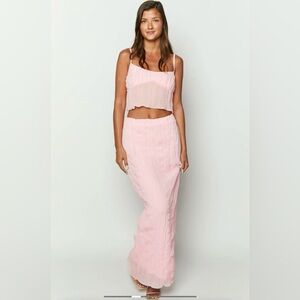 Beginning Boutique The Moment Pink Cami Top & Maxi Skirt (full set)